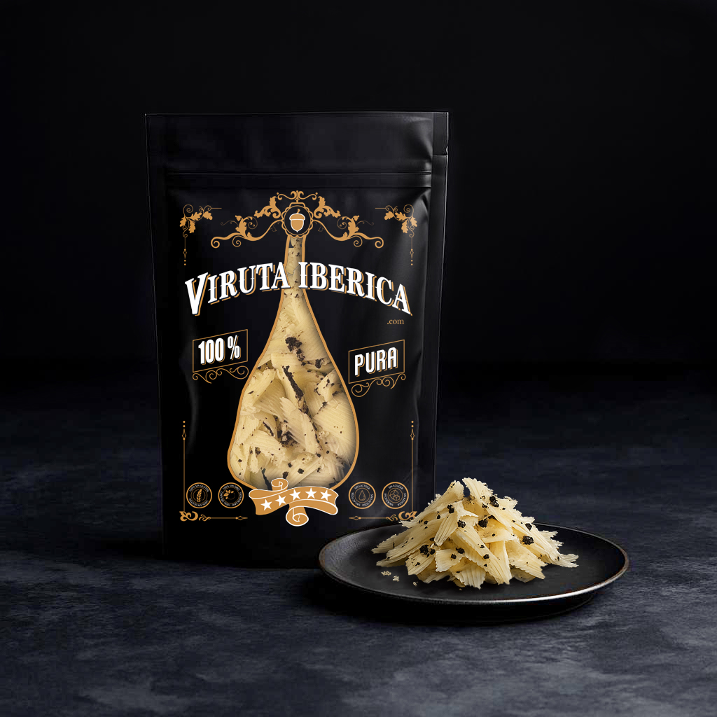 Virutas de queso de cabra con ajo negro en AOVE